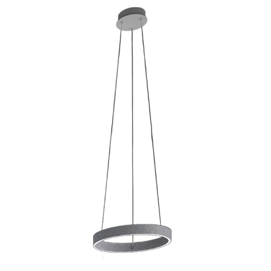 Lampadario a sospensione 40 cm anello moderno grigio perla led 36w cct 3000k 4000k per soggiorno