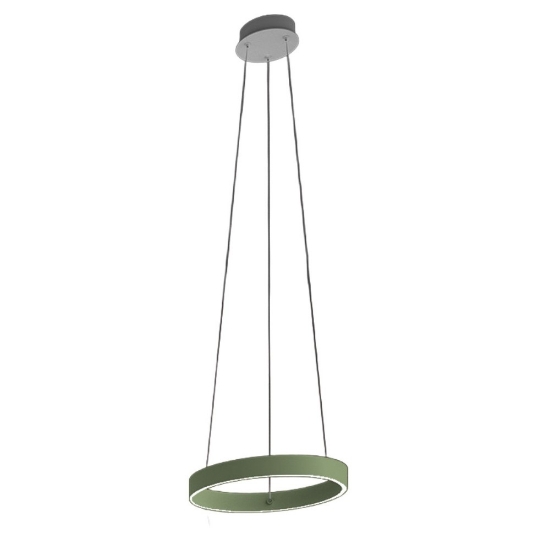 Lampadario a sospensione moderno verde salvia anello 40 cm led 36w cct 3000k 4000k