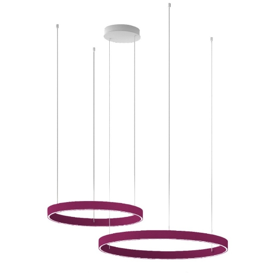 Lampadario anelli 100-120 cm a sospensione moderno magenta led 240w cct 3000k 4000k per soggiorno