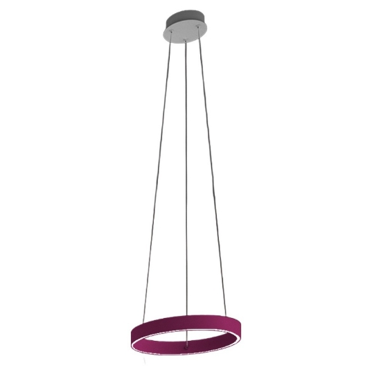 Lampadario moderno anello 40 cm magenta led 36w cct 3000k 4000k per cameretta