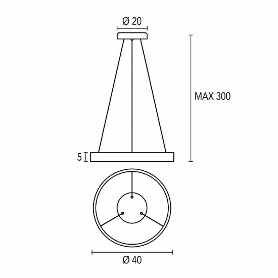Lampadario moderno anello 40 cm nero led 36w cct 3000k 4000k per soggiorno