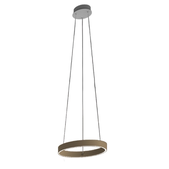 Lampadario per cucina moderna anello 40 cm sabbia bagnata led 36w cct 3000k 4000k