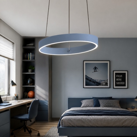 Lampadario per cameretta carta da zucchero anello 40 cm led 36w cct 3000k 4000k
