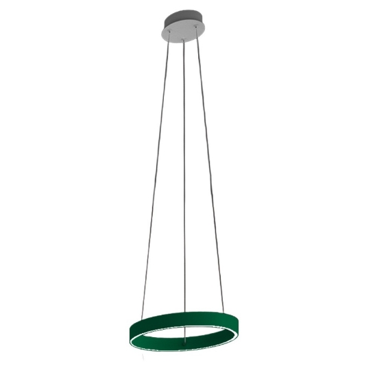 Lampadario per cucina moderna anello 40 cm verde bosco led 36w cct 3000k 4000k