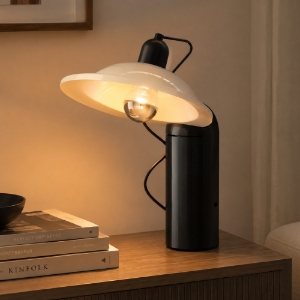 Lampada da tavolo nera orientabile stilnovo lampiatta led 2700k