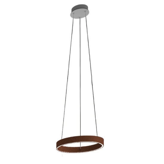 Lampadario moderno rame opaco anello 40 cm led 36w cct 3000k 4000k per soggiorno