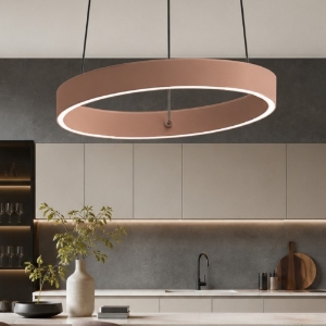 Lampadario per cucina pesca anello 40 cm bianco led 36w cct 3000k 4000k