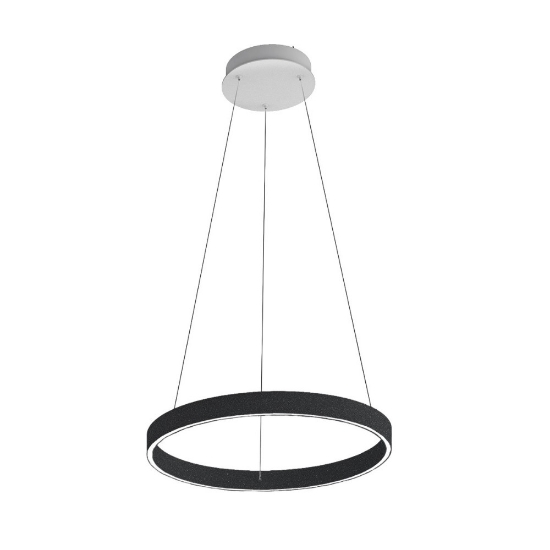 Lampadario moderno antracite anello 60 cm led 56w cct 3000k 4000k per soggiorno