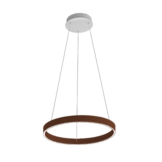 Lampadario moderno anello 60 cm rame opaco led 56w cct 3000k 4000k per soggiorno