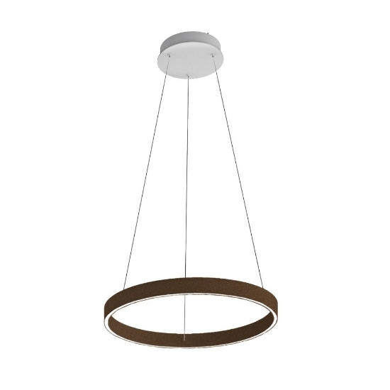 Lampadario moderno anello 60 cm ruggine led 56w cct 3000k 4000k dimmerabile per soggiorno