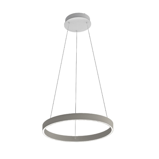Lampadario moderno anello 60 cm tortora led 56w cct 3000k 4000k per soggiorno