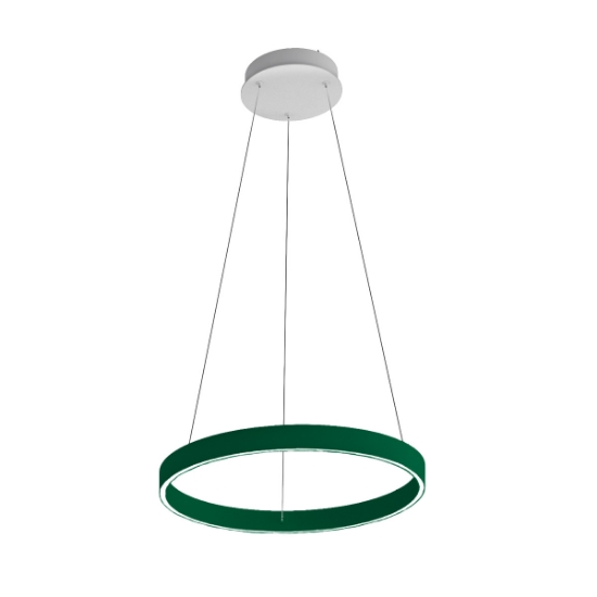 Lampadario per cucina moderna anello 60 cm verde bosco led 56w cct 3000k 4000k dimmerabile