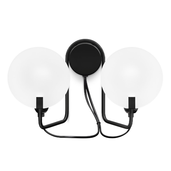 Applique da parete nero vetro bianco stilnovo bugia
