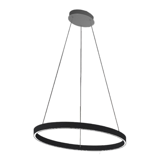 Lampadario antracite anello 80 cm led 76w cct 3000k 4000k per soggiorno moderno