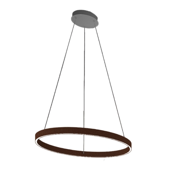 Lampadario moderno anello 80 cm rame opaco led 76w cct 3000k 4000k per soggiorno