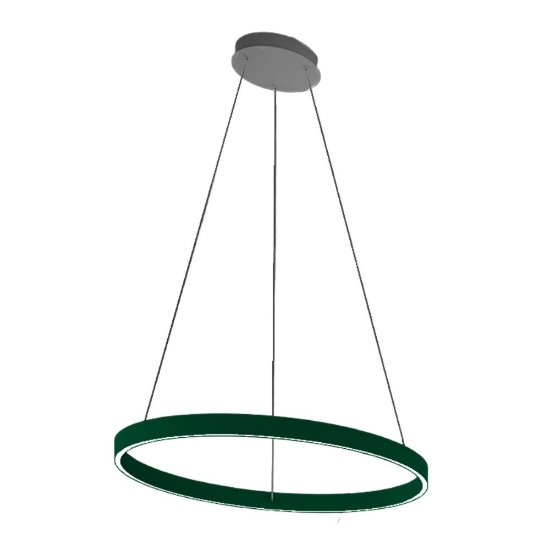 Lampadario moderno anello 80 cm verde bosco led 76w cct 3000k 4000k per soggiorno