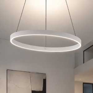 Lampadario a sospensione moderno anello 80 cm bianco led 76w cct 3000k 4000k per soggiorno