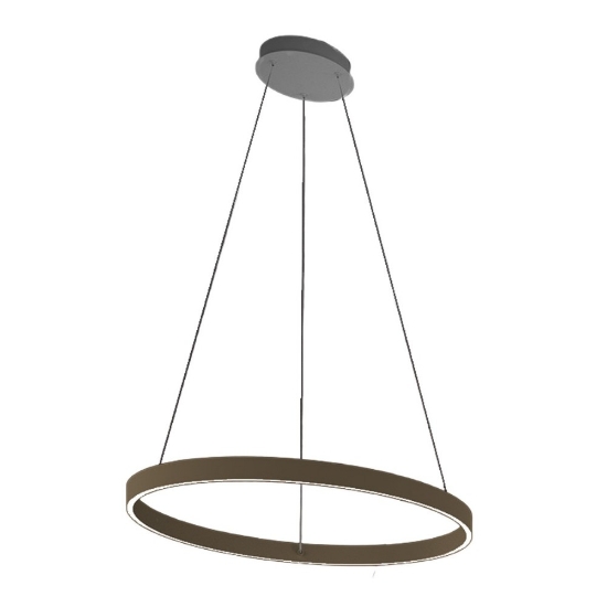 Lampadario sospensione moderna anello 80 cm sabbia bagnata led 76w cct 3000k 4000k per soggiorno