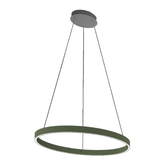 Lampadario anello 80 cm verde salvia led 76w cct 3000k 4000k per soggiorno moderno