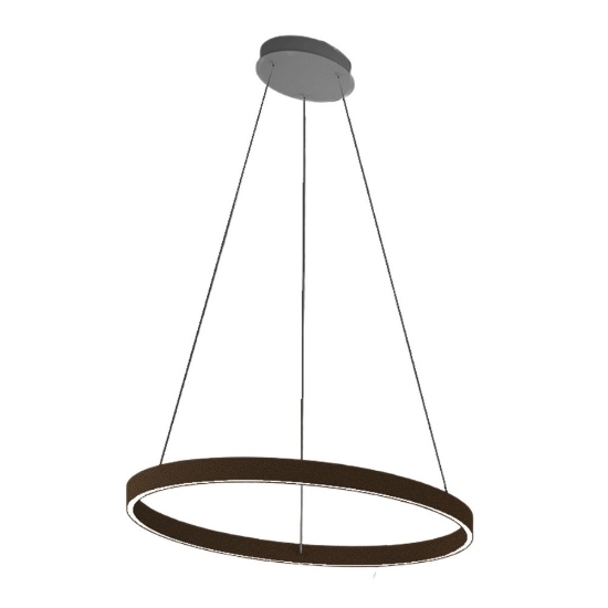 Lampadario moderno ruggine anello 80 cm led 76w cct 3000k 4000k per soggiorno