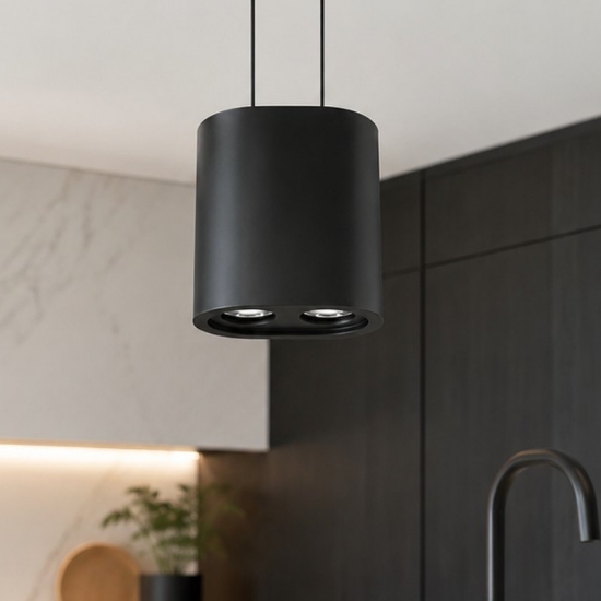 Lampada a sospensione design nero led 20w 3000k stilnovo colonna