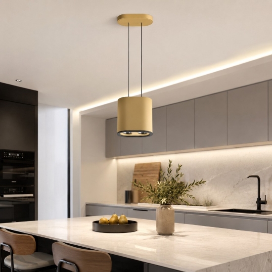 Lampada a sospensione oro led 3000k dimmerabile stilnovo colonna