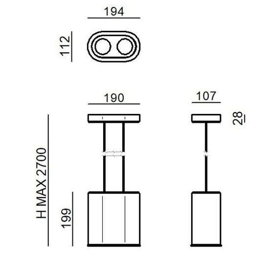 Lampada a sospensione oro led 3000k dimmerabile stilnovo colonna