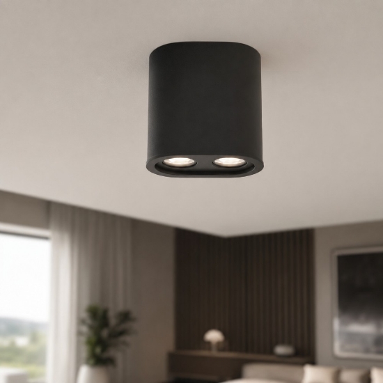 Faretto da soffitto nero led 3000k dimmerabile stilnovo colonna