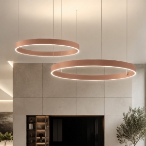 Lampadario a sospensione moderno pesca 2 anelli 40-60 cm led 95w cct 3000k 4000k