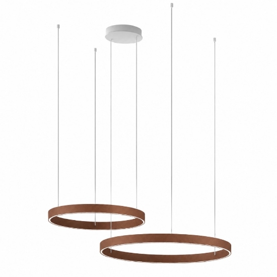 Lampadario moderno anelli 60-80 cm rame opaco led 150w cct 3000k 4000k