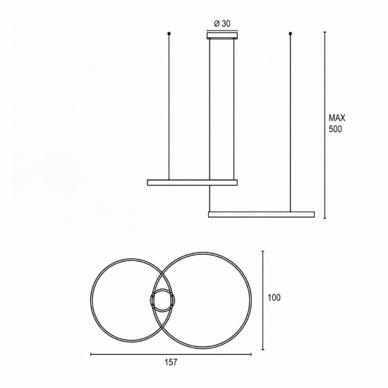 Lampadario a sospensione moderno nero anelli 80-100 cm led 200w cct 3000k 4000k per soggiorno