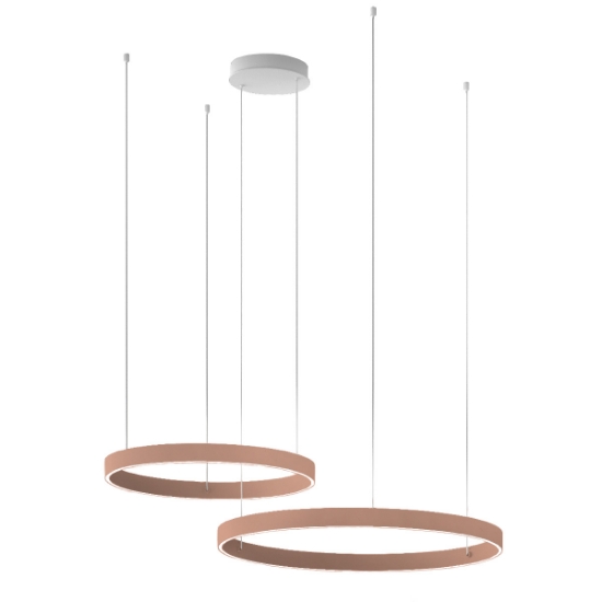 Lampadario doppio anello 80-100 cm a sospensione pesca led 200w cct 3000k 4000k