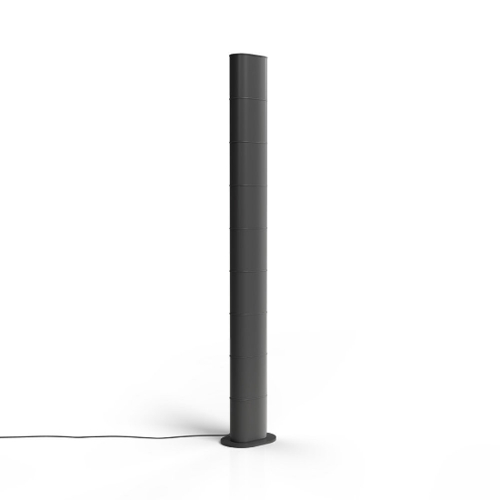 Lampada da terra design nera led 49w 3000k per soggiorno stilnovo colonna