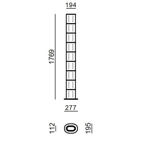 Lampada da terra design nera led 49w 3000k per soggiorno stilnovo colonna