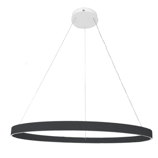 Lampadario moderno anello 100 cm antracite led 86w cct 3000k 4000k per soggiorno