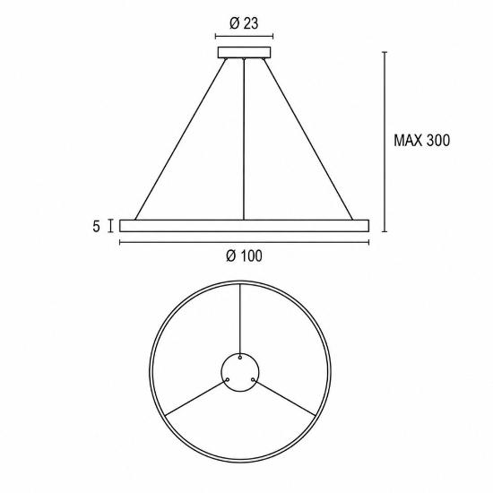 Lampadario moderno anello 100 cm antracite led 86w cct 3000k 4000k per soggiorno