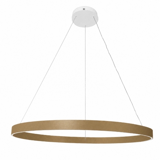 Lampadario moderno anello 100 cm oro opaco led 86w cct 3000k 4000k per soggiorno