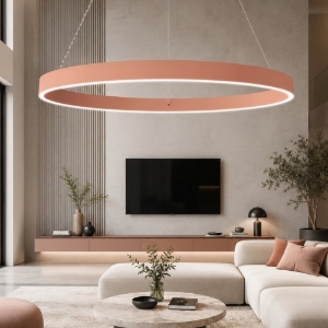 Lampadario moderno pesca anello 100 cm led 86w cct 3000k 4000k per soggiorno