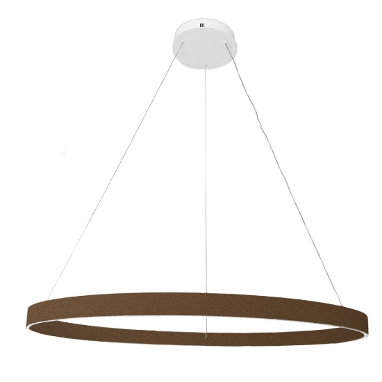 Lampadario a sospensione moderno anello 100 cm ruggine led 86w cct 3000k 4000k