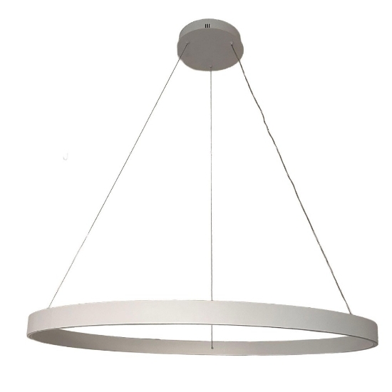 Lampadario a sospensione moderno bianco anello 100 cm led 86w cct 3000k 4000k