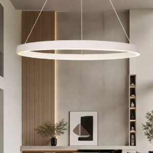 Lampadario a sospensione moderno bianco anello 100 cm led 86w cct 3000k 4000k