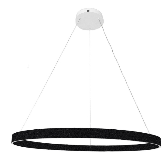 Lampadario moderno grande anello 120 cm nero led 116w cct 3000k 4000k