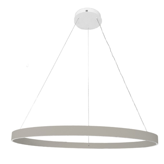 Lampadario grande moderno anello 120 cm tortora sospensione led 116w cct 3000k 4000k
