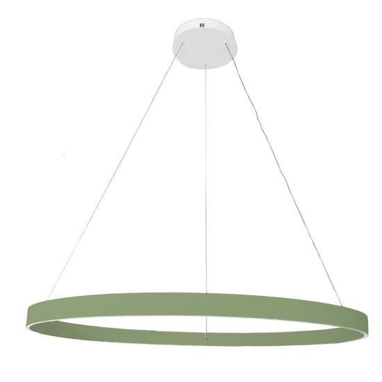 Lampadario moderno anello 120 cm verde salvia led 116w cct 3000k 4000k per grande soggiorno