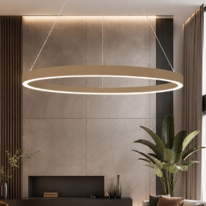 Lampadario moderno anello 120 cm sabbia bagnata led 116w cct 3000k 4000k per grandi ambienti