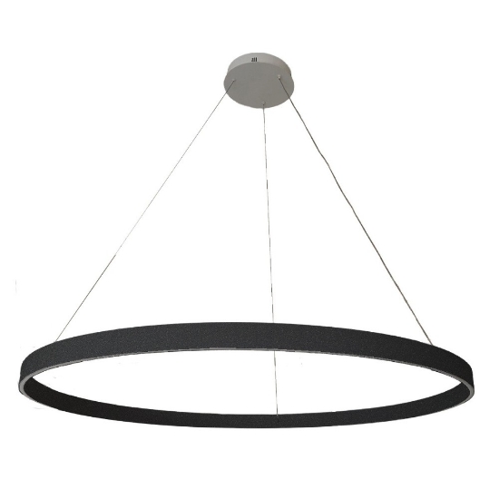 Lampadario moderno anello 120 cm antracite led 116w cct 3000k 4000k per grandi ambienti