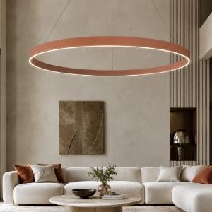 Lampadario moderno pesca anello 120 cm grande sospensione led 116w cct 3000k 4000k