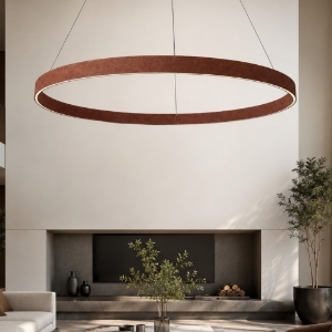 Lampadario a sospensione moderno ruggine anello 120 cm led 116w cct 3000k 4000k