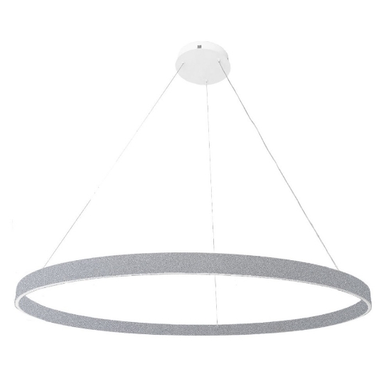 Lampadario moderno grande anello 120 cm grigio perla led 116w cct 3000k 4000k