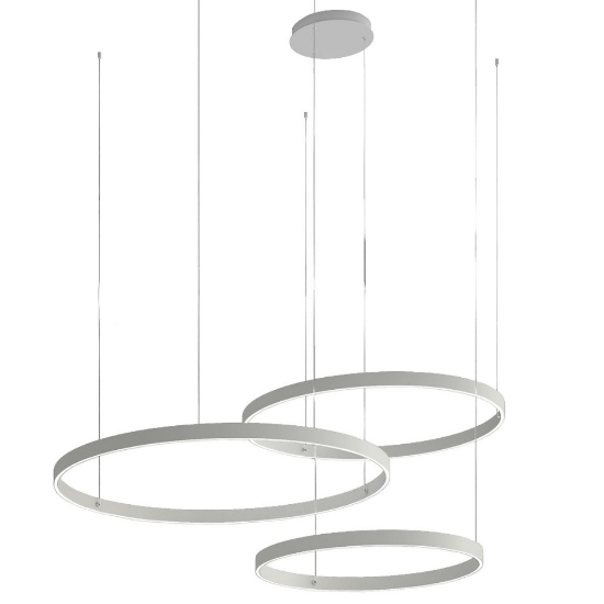 Lampadario a sospensione moderno anelli 60-80-100 cm bianco led 260w cct 3000k 4000k